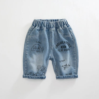 Baby Boys Shorts, Girls  Casual Jeans,  Kids Summer Shorts/Pants,  2-8 Years, Boy's Loose Denim Shorts