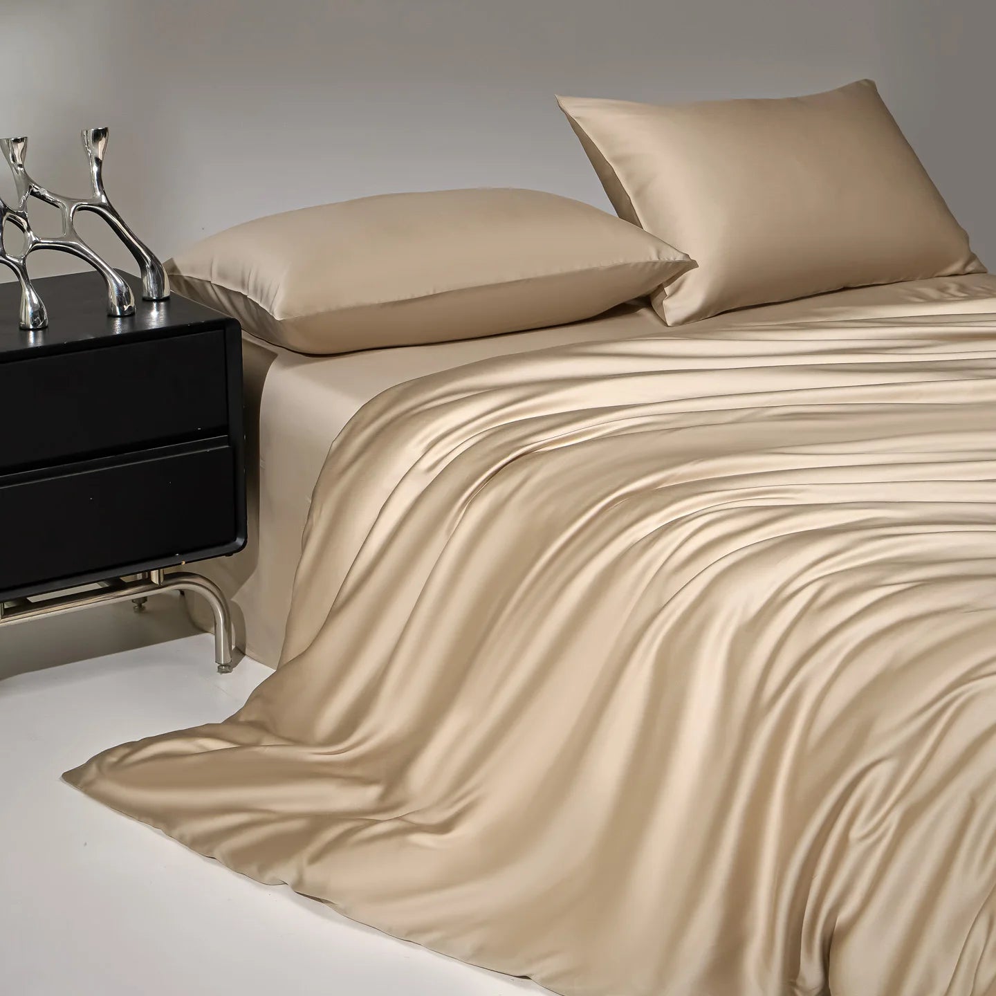 100% Mulberry Silk Bedding Set, Silk Quilt Cover Set,  Flat Sheet /Fitted Sheet,  Pillowcase Single Double King Duvet Cover Gift Box