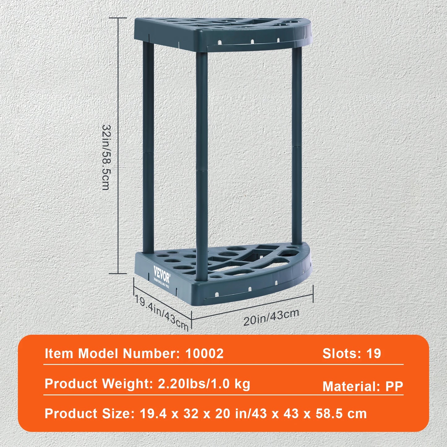 19 Slots Garden Tool Organizer