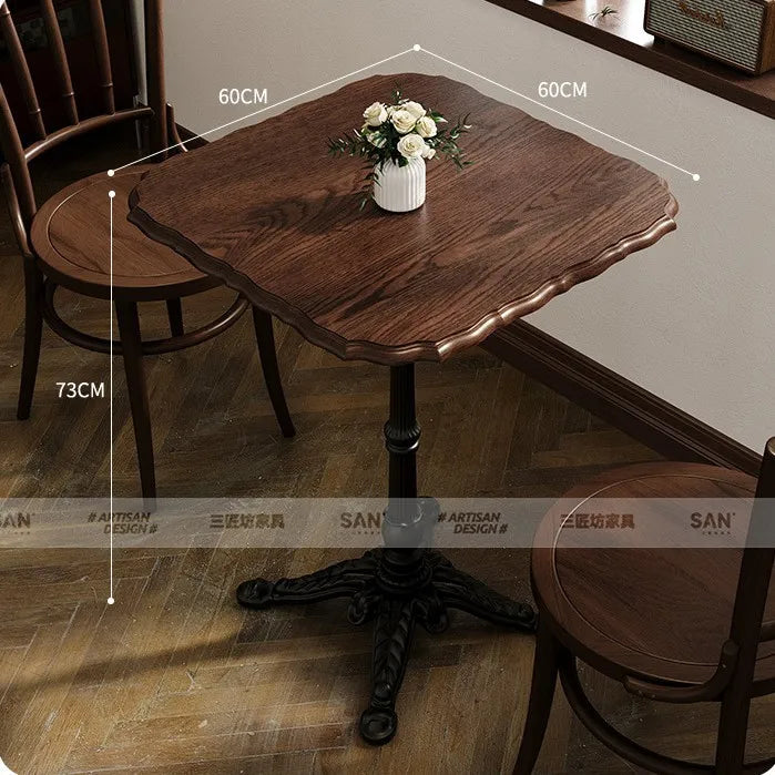 American Retro Cafe.   Solid Wood Table and Chair Combination  for Small space or Restaurant.