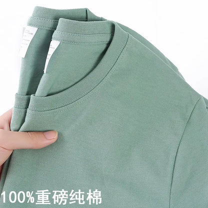 100% Cotton T-shirt,  Men /Women Solid Colors,  O Neck,  Short-sleeved Tops, Summer, Loose, Half-sleeve T Shirt Unisex M-4XL