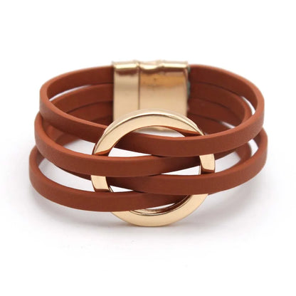 Leather Bracelets For Women, Fashion Bracelets & Bangles , Elegant Multilayer Wide Wrap Bracelet. Jewelry Gift.  All Colors Available except Lt. GRAY and AQUA