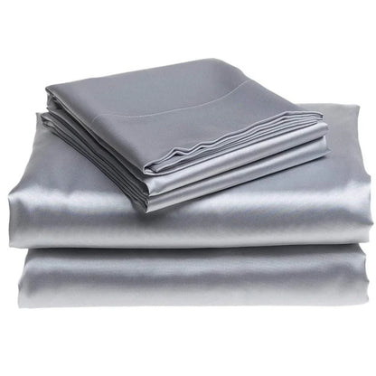 100% Mulberry Silk 4/6pcs Bed Sheet Set, Luxury Silk Fitted Sheet Flat Sheet Pillowcase, Washable Soft