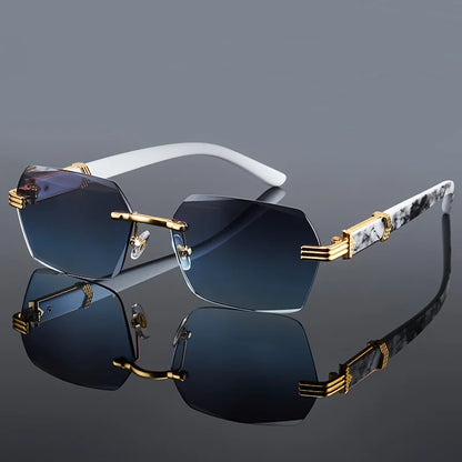 Fashion Rimless Sunglasses Men /Womens Popular Frameless Sun Glasses Male/  Female Classic Small Square Summer Traveling Shades