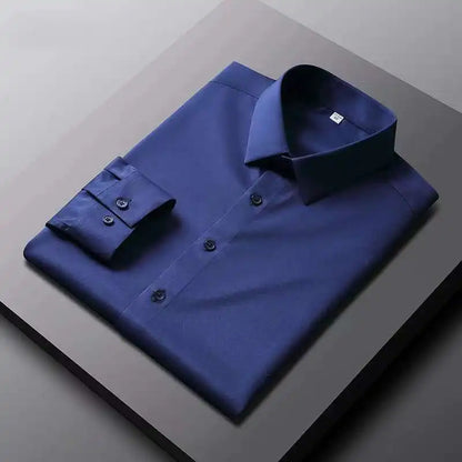 Men's Casual and Fashionable Long Sleeved Solid Shirt  in colors.  Non- Ironing and Wrinkle -Resistant for  Business