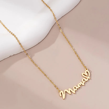 One-Piece Fashionable Heart-Shaped Mama/Mom/Mother Pendant Necklace for Mother's Day Gift or any Special Occasion