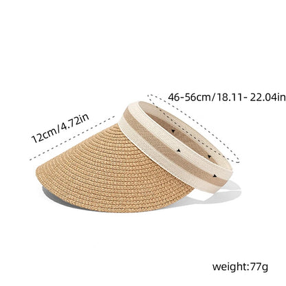Style "A" is all gone( With the 3 Stripes. ) Styles "B" and "C" are available.  Summer,  Empty Top Straw Hat for Women, Outdoor for Sunscreen .  Visor for  Female,  Handmade,  UV Protection, Big Brim Sun Hat/Visor.    The pi