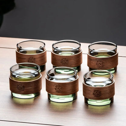 600ML Family Glass Teapot Set Transparent Glass Teacup, Small Teacup Pyrex Glass Tea Set.   Flower Teapot Coffee Pot
