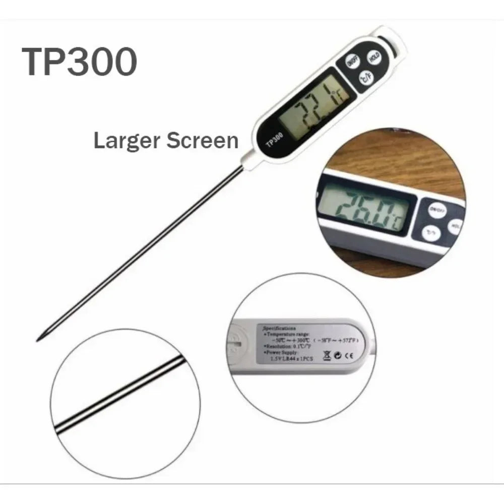 Food Thermometer TP300 Digital for Kitchen .Wateror Oil Thermometer for Meat Cooking Food Probe BBQ Electronic Oven Kitchen Tools