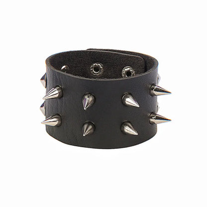 PU Leather Bracelets, Adjustable Cuff Bracelet/ Rivets/Buckle Wristband for Men /Women