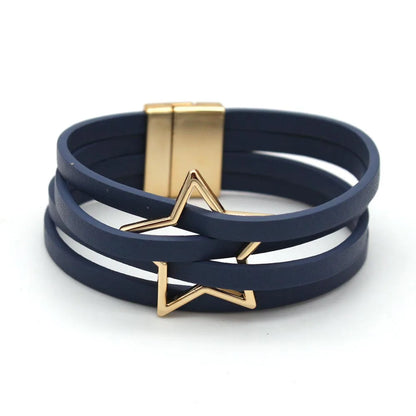 Leather Bracelets For Women, Fashion Bracelets & Bangles , Elegant Multilayer Wide Wrap Bracelet. Jewelry Gift.  All Colors Available except Lt. GRAY and AQUA