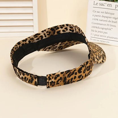 Women's Summer Adjustable Hollow Top Baseball Cap in s  Leopard Prints, Sun Visor,  Breathable,  UV Protection