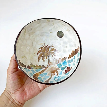 Handmade Alien Coconut Shell Bowl, Inlaid Shells, Wood Bowl,  Storage, Salad Bowl,  Key Storage,  Tray, Home Decoration, Hand Wash!!!