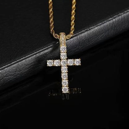 60Cm Twisted Chain Long Necklace for Women/Mens  Fashion Luxury Cubic Zirconia Cross.   Pendant Necklace Gift.