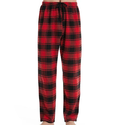 Fashionable casual plaid red plaid pajama pants new men's plaid pajamas soft and comfortable elastic waistband.