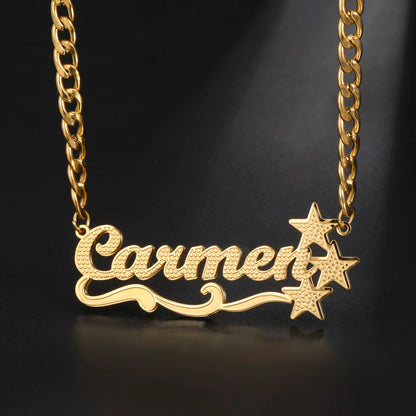 Sipuris Custom Name Necklace For Women Golden Choker Stainless Steel Personalized Corrosion Process Jewelry Wedding Gifts