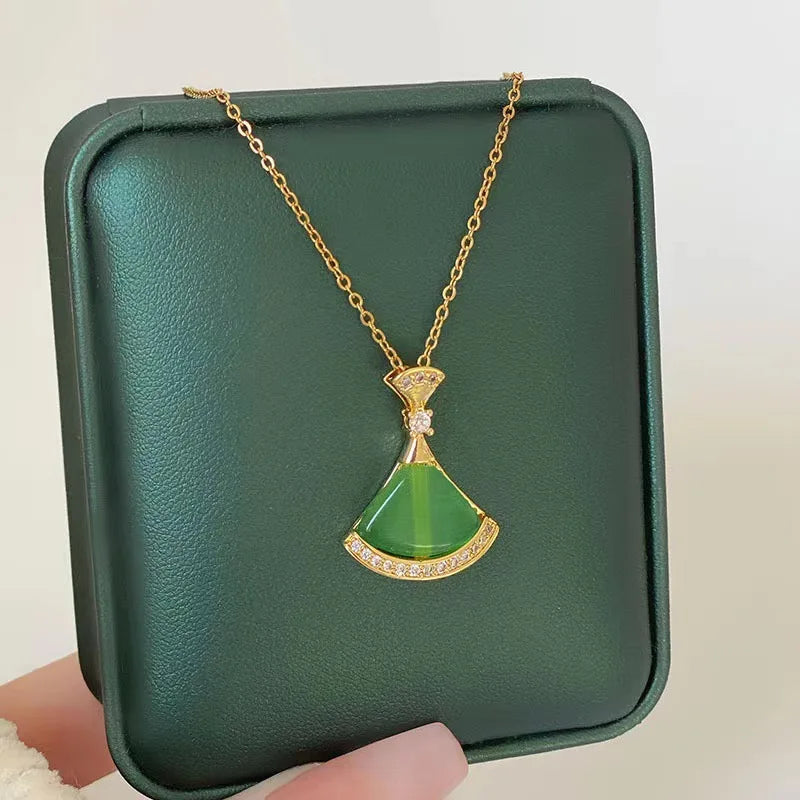 New In Light Luxury Zircon Crystal Stainless Steel Necklaces For Women. Sweet Female Clavicle Chain Jewelry.  Nice for everyday wear. Maybe nice for MOTHER/DAUGHTER Gift
