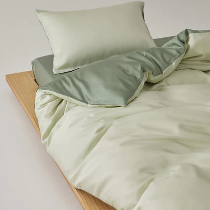 Simple 100% Lyocell Bedding Set,  Solid Colors,  Soft,  Skin-friendly Queen Duvet Cover Set with Sheets  of Natural Plant Fibre on Duvet Cover