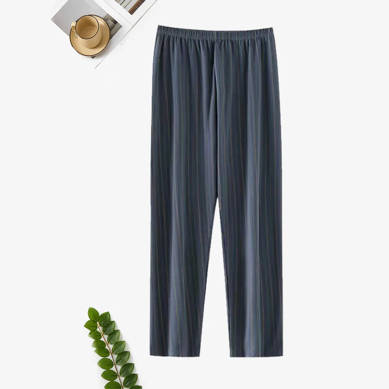 Men's Stylish Summer Pajama Pants, Thin, Loose, Breathable,  Air-Conditioned Pants with Elastic Waist