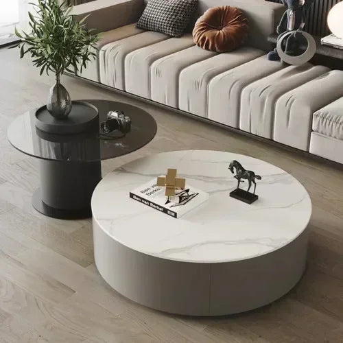 Coffee Table for Living Room Table, Nesting Neatly Round Coffee Tables,  Center Tables Living Room,  Balcony  Room Furniture