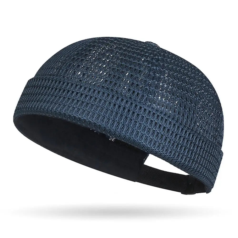 New Mesh Breathable Brimless Melon Skin Hat for  Summer.   Ultra-Light,  Adjustable Docker Beanie Hat,  ONLY DARK GREY and BLACK are Available.