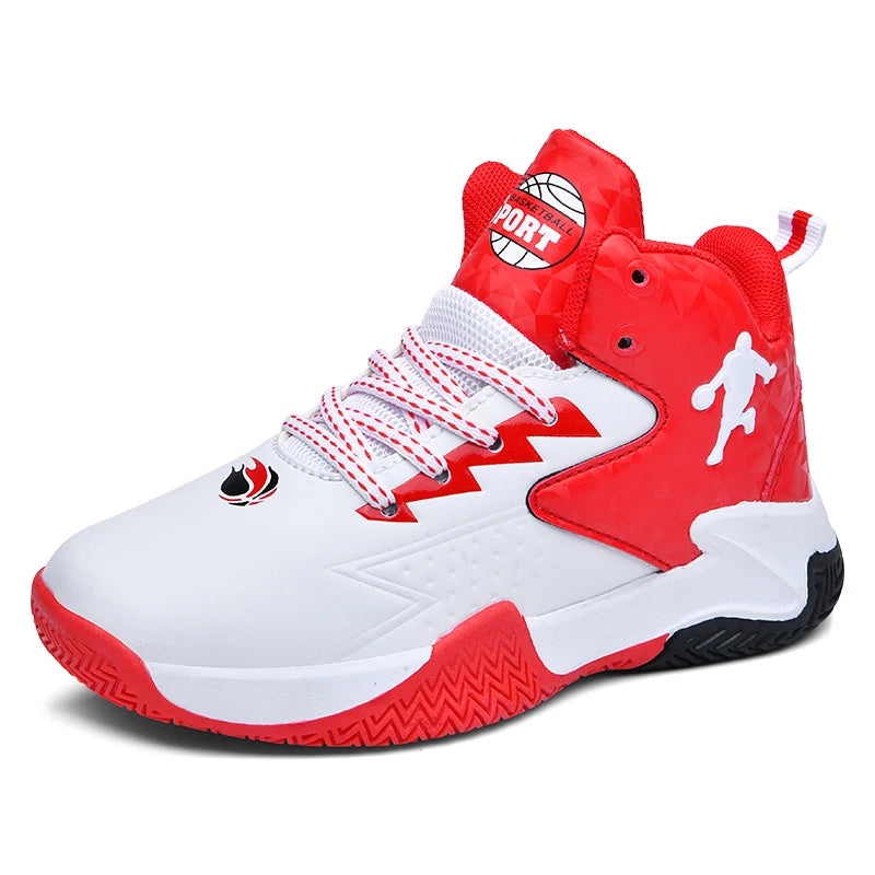 Children‘s Basketball Shoes, Non-slip, Breathable Basketball Training Sneakers,  Lace-up Boys Girls Basketball  Athletic Shoes