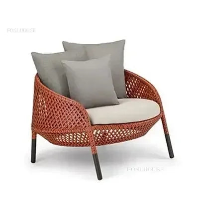 Luxury Rattan Outdoor Garden Sofa/Chair for Courtyard.  Backrest Armchair Sofa Leisure  Rattan Single Sofa /Chair.