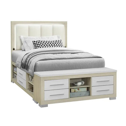 5-Piece Natural White King Bedroom Set