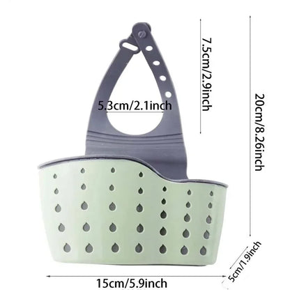 Sink Draining Hanging Basket Adjustable Kitchen Accessories Rubber Sink Bag Soap Sponge Shelf Faucet Holder for Bathroom
