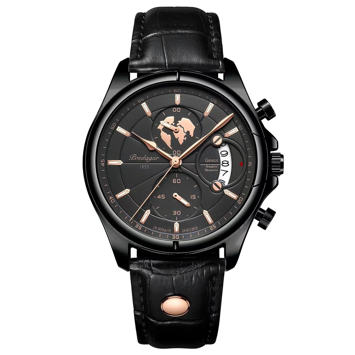 Luxury Mens  Wristwatch,  Chronograph Date,  Waterproof,  Leather.  Mens  Watch,  Quartz, Men's Watches