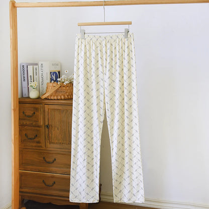 Men's Stylish Summer Pajama Pants, Thin, Loose, Breathable,  Air-Conditioned Pants with Elastic Waist