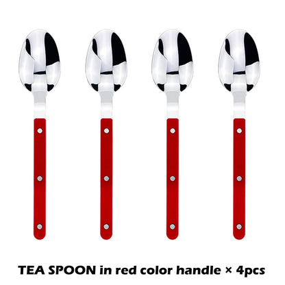 Fashionable Design Top Mirror Polishing Cutlery Sets of Stainless Steel 18/8(304) ABS Handle With Rivets Silverware Set For Kitchen and everday  serving