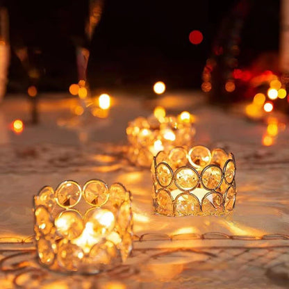 Candle Holders, Wedding Decor,  Valentine's Day, Art Crystal,Tea Light Candlesticks,  Table Centerpiece,  Home Deco, Gift Box Candles