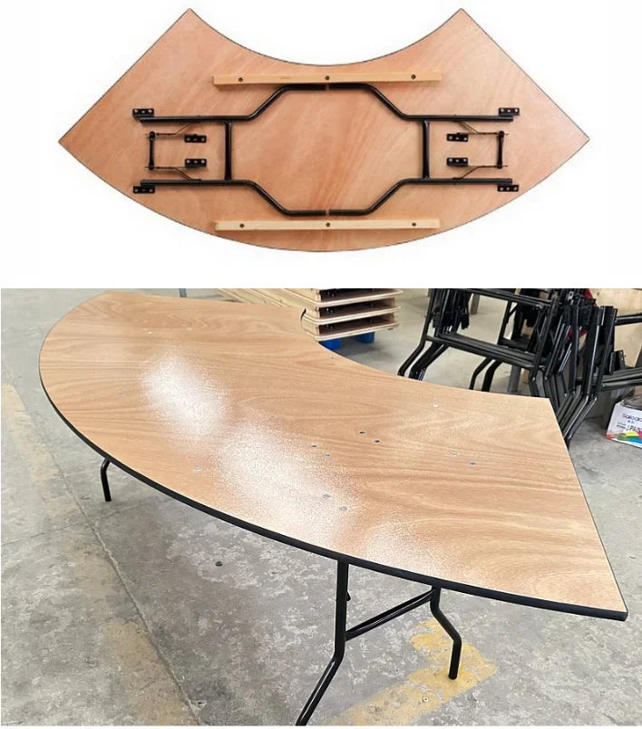 Manufacturer Wholesale Serpentine Wooden Desk Folding S-shaped Serpentine Banquet Table
