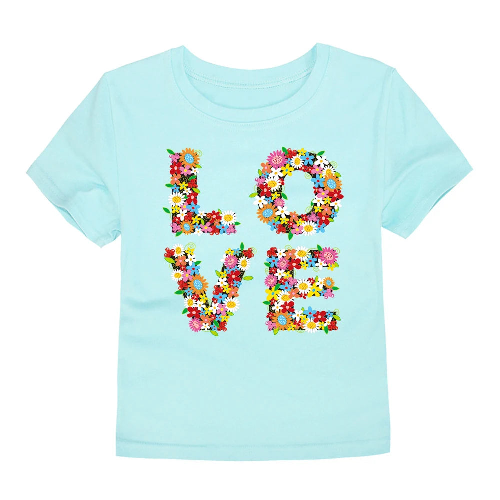 T-shirts with Flower Print for Teenage Girls.