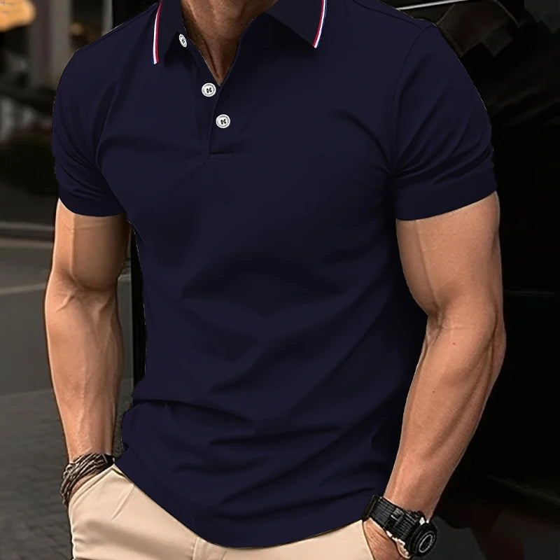 Sale on Men's Summer Casua, l Breathable, .Comfortable Polo Shirt.  Solid Colors, High Quality Short Sleeve Shirt