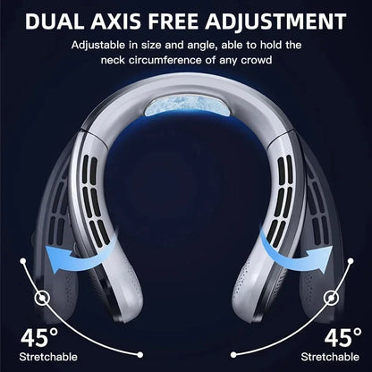 8000mAh USB Hanging Neck Fan Portable, Bladeless,  Mini Rechargeable Mute LED Digital Display, Electric Air Cooler.  Low stock on 1 blue style.  Others have good numbers in stock