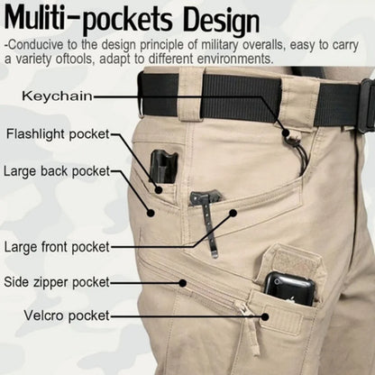 Men's Tactical Cargo Pants, up to 6XL Plus Size.  Outdoor Casual Sports Pant for Hiking,  Fishing  and Waterproof, Multi-pocket Men Trousers