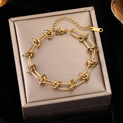 Stainless Steel Twisted Bracelet Bangles For Women.  Trendy 18K Gold Plated Wrist Chain,  Waterproof Jewelry Gift for MOTHERS DAY GIFT!!!