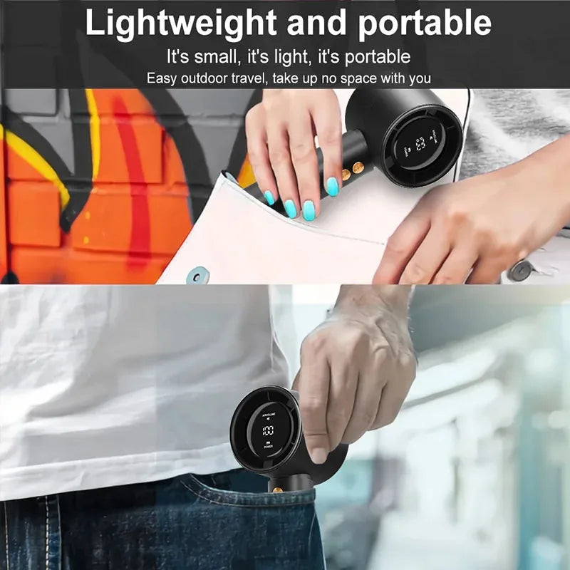 Handheld Fan, Portable Turbo Fan,  Air Cooler 100-Speed Adjustment , High-Speed Fan,  Mini Handheld fan for Home, Travel,  Outdoor,  Camping.  PINK Color is Unavailable.  BLACK and BLUE are Good to go.