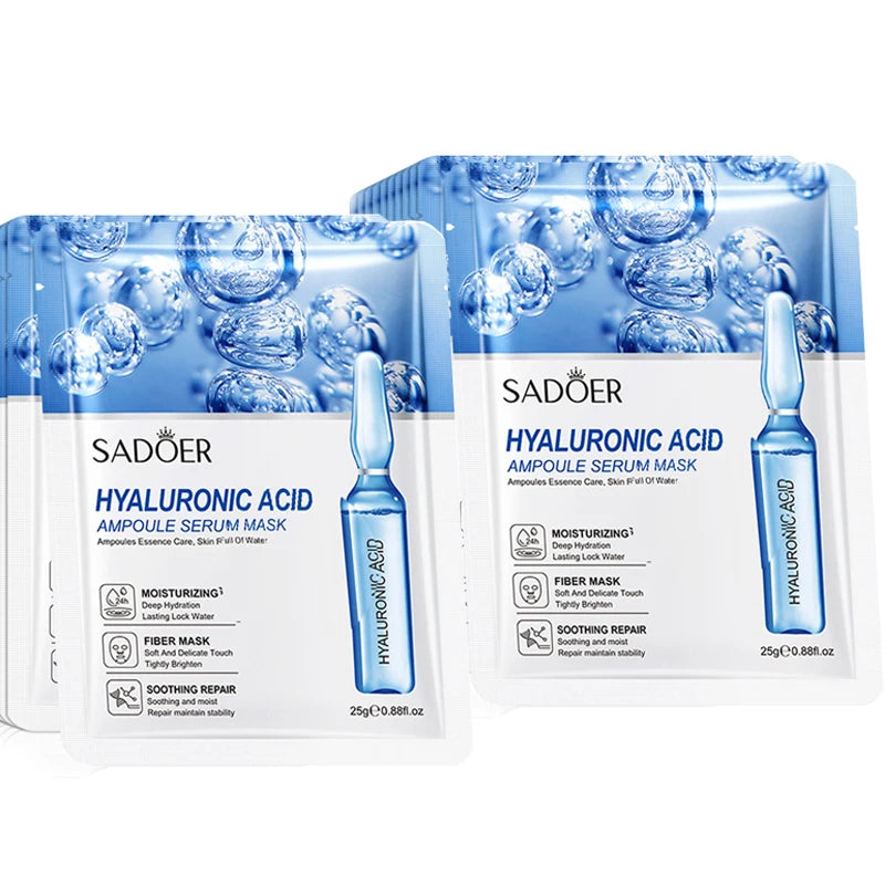 10pcs, Vitamin C Hyaluronic Acid Face Mask. Moisturizing and Firming Skin Care Products