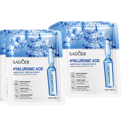 10pcs, Vitamin C Hyaluronic Acid Face Mask. Moisturizing and Firming Skin Care Products