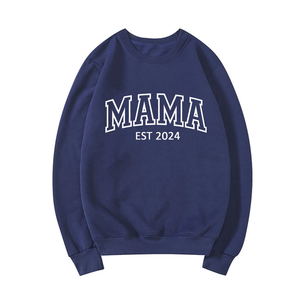 Mama Sweatshirt  for Mothers Day Gift . Womens Long Sleeve Crewneck Sweatshirt.  Personalized Hoodie for  Mom Gift.