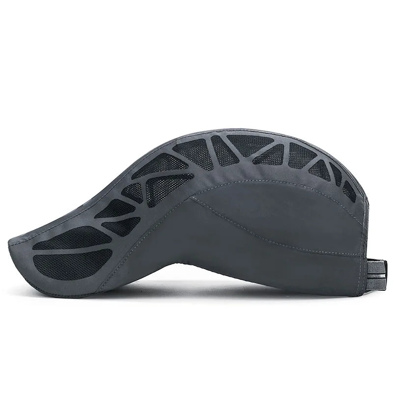 MenS  Quick- Dry Hat.  Golf,  Driving ,Cycling, All Sports.   Letter Print Newsboy Flat.  Summer Baseball Caps  thats Breathable,  Net,  Mesh Sunhat. There are 2 Colors with some availability and a they are NAVY and GRAY.  Co