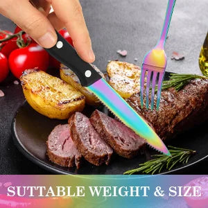 24 pcs Rainbow  Silverware Set,  Service For 4 Stainless Steel Flatware Serving Set,  Cutlery Set, Knife Fork And Spoon