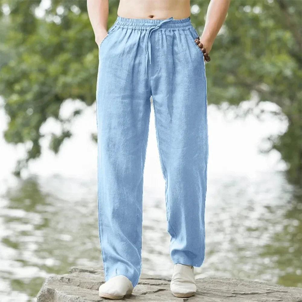 Men's Beach Pants,  Joggers, Cotton /Linen Sweatpants,  Casual Pants,  Vacation, Loose Spring/Summer,  sizes  Long,  M-4XL
