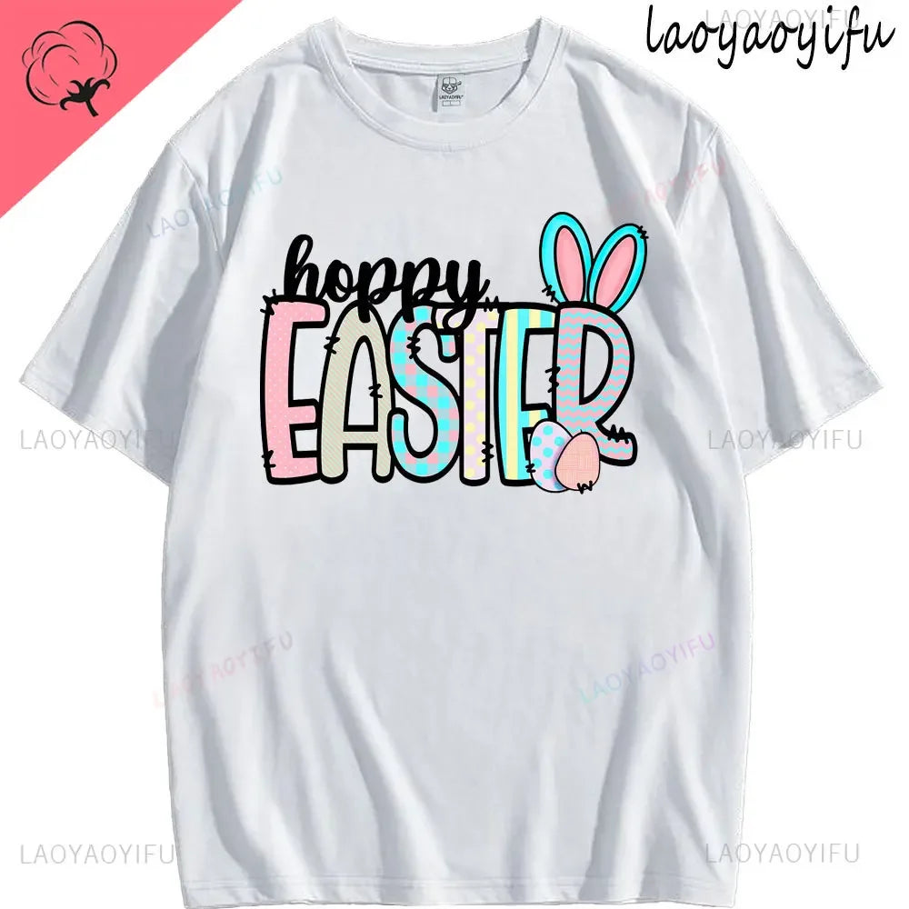 Bunny with Sunglass Unisex Retro Aesthetic T-shirt Funny. Happy Easter Bunny,  Cotton Tshirt, Ears  and Cute Rabbit