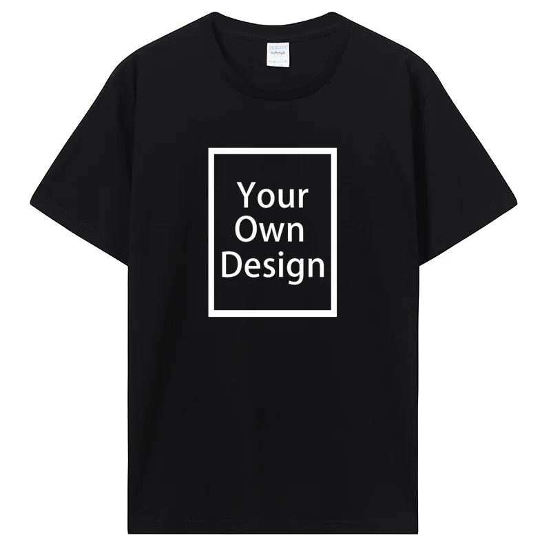 Cotton Customized Print with Short Sleeves.  T Shirt  for Men/ Women.  DIY Your Liked  Photo Or Logo Cotton T-shirt.