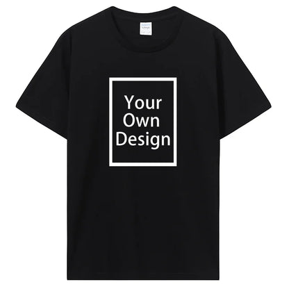 Cotton Customized Print with Short Sleeves.  T Shirt  for Men/ Women.  DIY Your Liked  Photo Or Logo Cotton T-shirt.