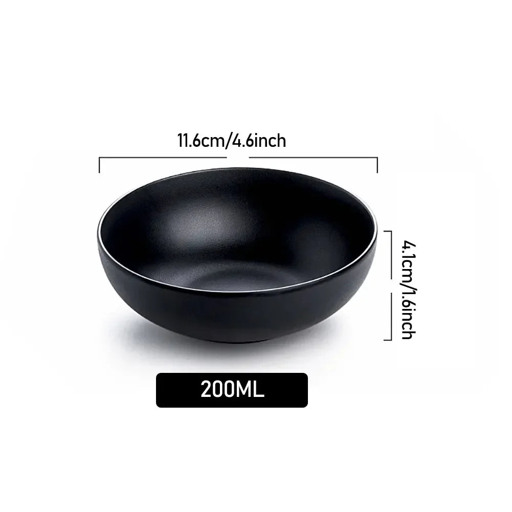 Fancy family Black Frosted Melamine.  Japanese Style Beef Ramen Bowl with Bamboo Hat Shape . Soup Bowl Tableware